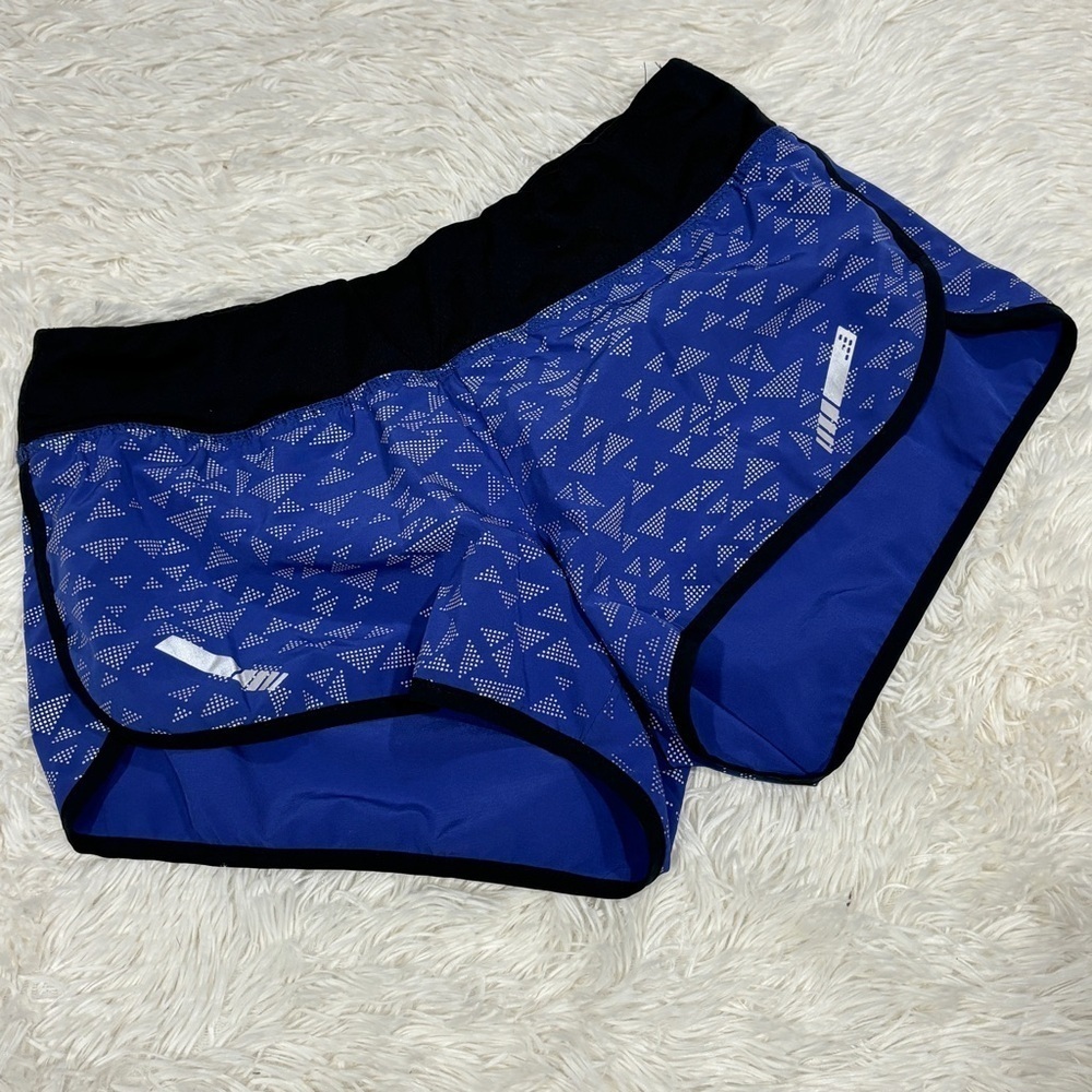 Pearl Izumi Women's bioviz 360 reflective shorts blue triangle print size small
